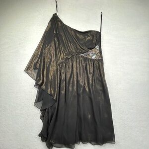 Love Reign Womens Sequin Juniors One-Shoulder Cocktail Mini Dress Size 9 Medium